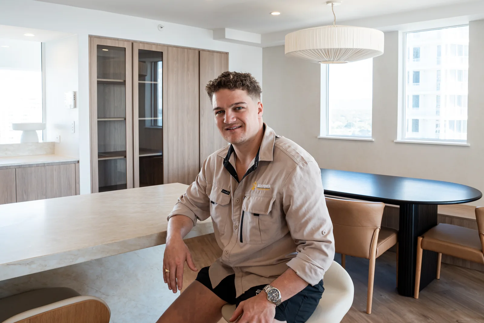Jack Power in the completed Main Beach kitchen
