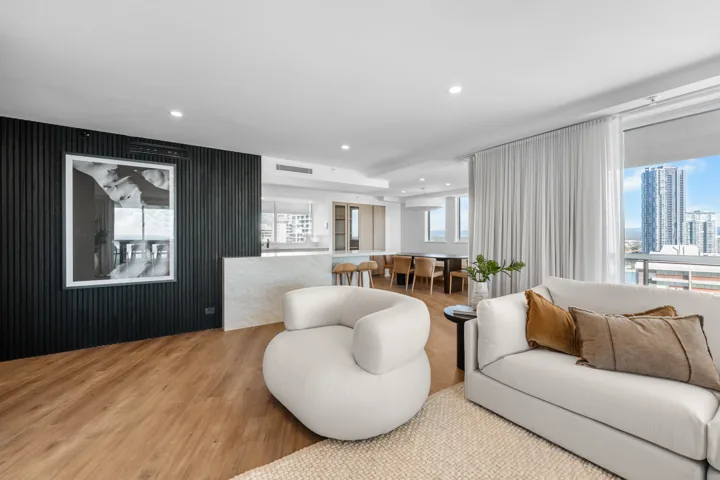 Light-filled living area with views and generous space for entertaining